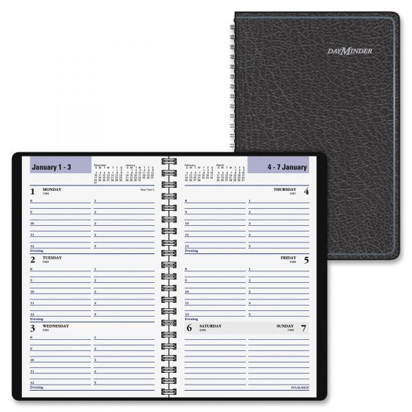 AAGG20000 AT-A-GLANCE DayMinder Block Format Weekly Appointment Book, 4 7/8 x 8, Black, 2019