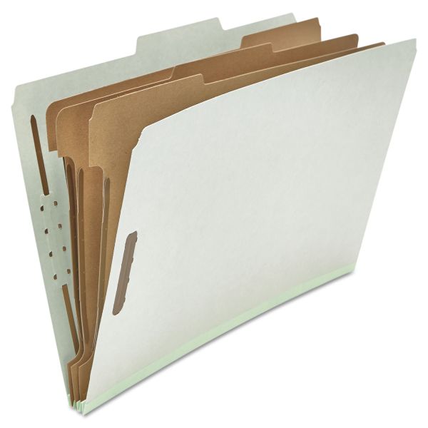 UNV10297 Universal Pressboard Classification Folder, Legal, Eight-Section, Gray, 10/Box