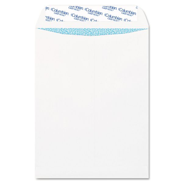 QUACO926 Columbian Grip Seal Security Tinted Catalog Envelopes, 9 x 12, 28lb, White Wove, 100/Box