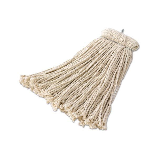 RCPF16900 Rubbermaid Commercial Premium Bolt-On Cut-End Mop Head, Cotton, 32 oz, White, 12/Carton