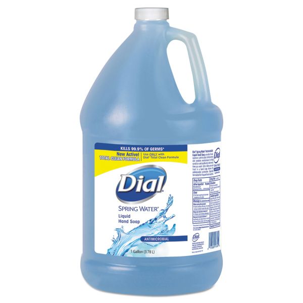 DIA15926 Dial Antimicrobial Liquid Hand Soap, Spring Water Scent, 1 gal Bottle, 4/Carton