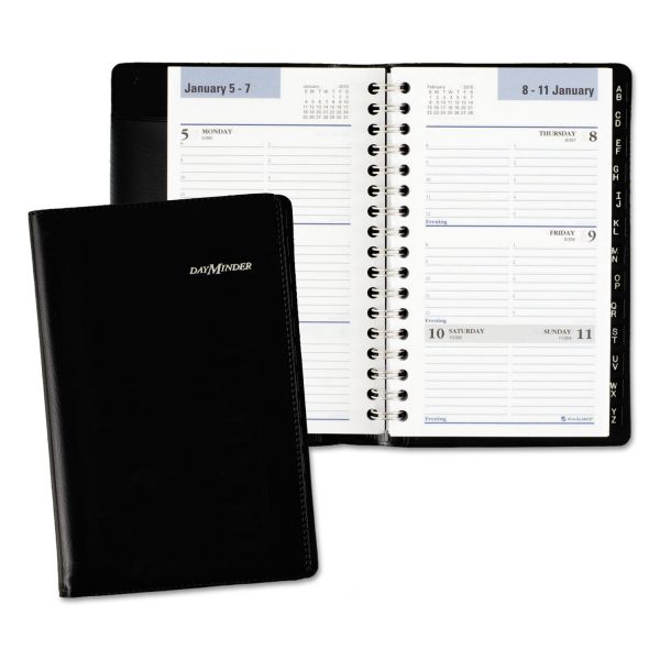 AAGG23500 AT-A-GLANCE DayMinder Weekly Pocket Appt Book, Phone/Address Tabs, 3 3/4 x 6, Black, 2019