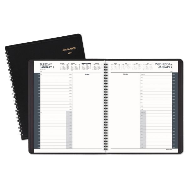AAG7021405 AT-A-GLANCE 24-Hour Daily Appointment Book, 8 1/2 x 10 7/8, White, 2019