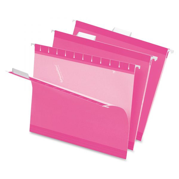 PFX415215PIN Pendaflex Reinforced Hanging Folders, 1/5 Tab, Letter, Pink, 25/Box