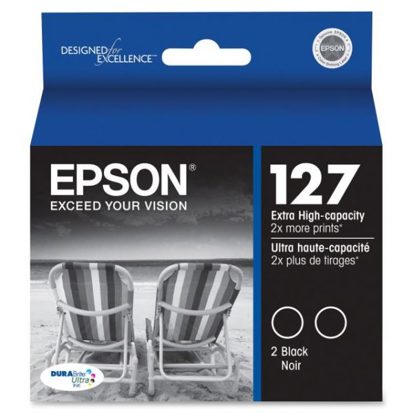 SYNX2749925 Epson 127 DURABrite Black Ink Cartridges (T127120-D2)