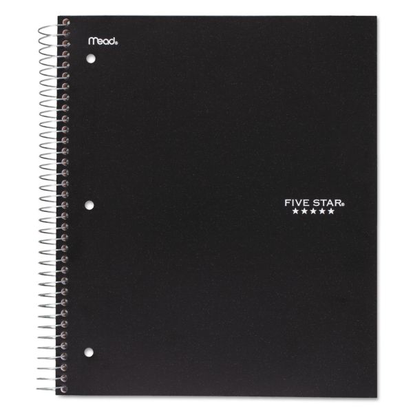 MEA72057 Five Star Wirebound Notebook, College Rule, 11 x 8 1/2, 100 Sheets, Black