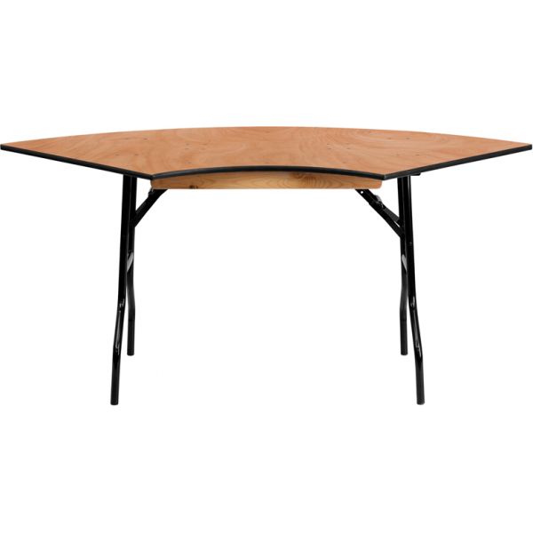 FHFYTWSFT4830SPGG Flash Furniture 5.5 ft. x 2.5 ft. Serpentine Wood Folding Banquet Table