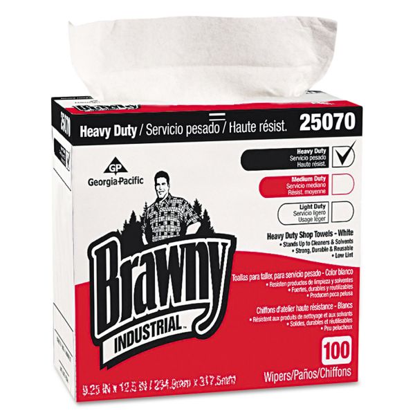 GPC25070CT Georgia Pacific Professional Medium Weight HEF Shop Towels, 9 1/8 x 16 1/2, 100/Box, 5 Boxes/Carton