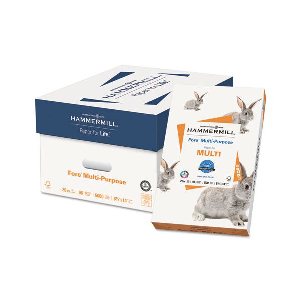 HAM103291 Hammermill Fore MP Multipurpose Paper, 96 Brightness, 20 lb, 8 1/2 x 14, White, 500 Sheets/Ream