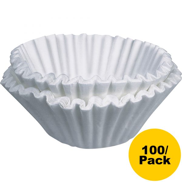 BUNBCF100 BUNN Flat Bottom Coffee Filters, 10-Cup Size, 100/Pack