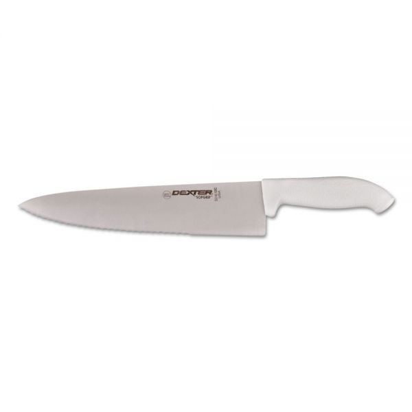 DXX24183 Dexter SofGrip Scalloped Cooks Knife With Non-Slip Comfort Handle, Silver, 10"