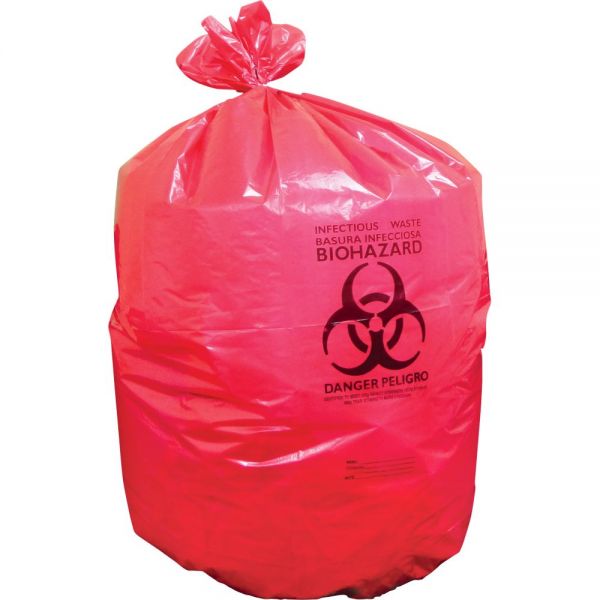 HERA8046PR Heritage Red Biohazard Trash Bags