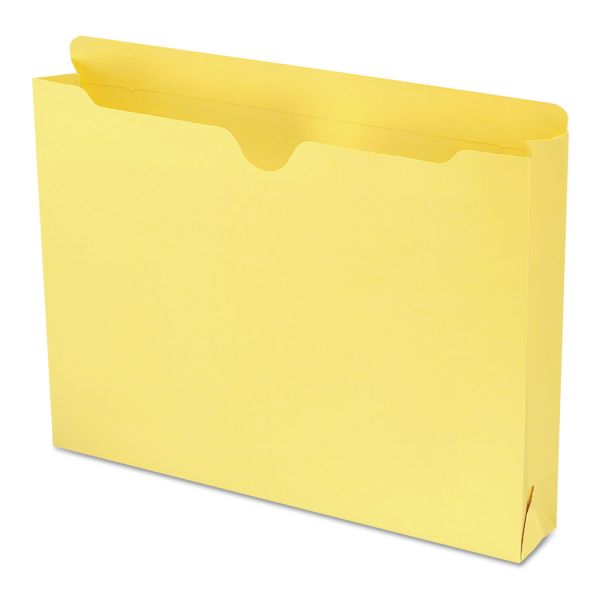 SMD75571 Smead Colored File Jackets with Reinforced Double-Ply Tab, Letter, Yellow, 50/Box