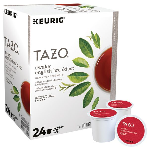 Tazo Awake Tea SingleServe KCups, 3.64 Oz, Carton Of 24