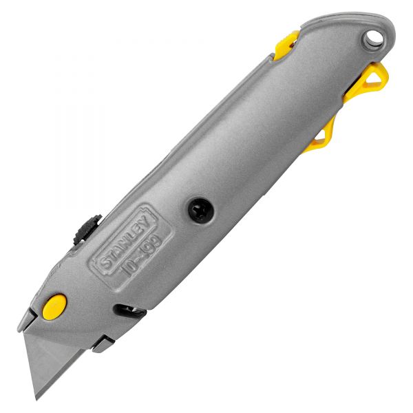 BOS10499 Stanley Quick-Change Utility Knife w/Retractable Blade & Twine Cutter, Gray