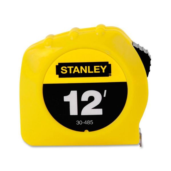 BOS30485 Stanley Bostitch Power Return Tape Measure w/Belt Clip, 1/2" x 12ft, Yellow