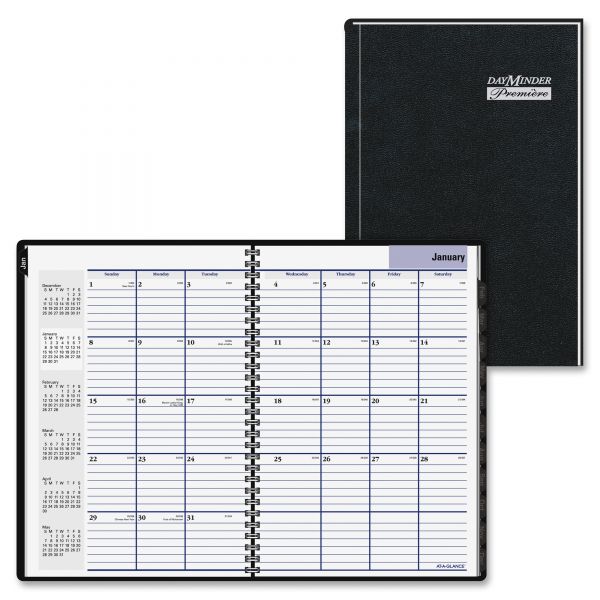AAGG470H00 AT-A-GLANCE DayMinder Hard-Cover Monthly Planner, 7 7/8 x 11 7/8, Black, 2019