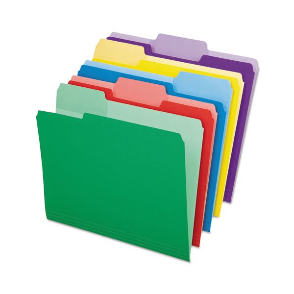 PFX84370 Pendaflex File Folders with Erasable Tabs, 1/3 Cut Top Tab, Letter, Assorted, 30/Pack