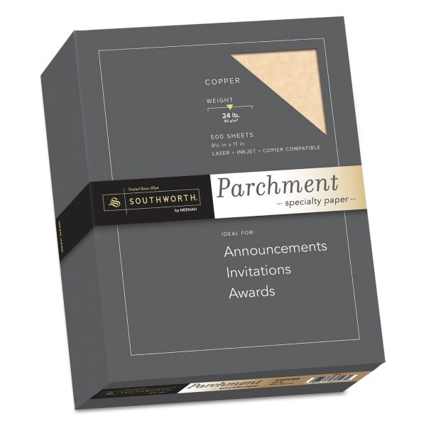 SOU894C Southworth Parchment Specialty Paper, Copper, 24lb, 8 1/2 x 11, 500 Sheets