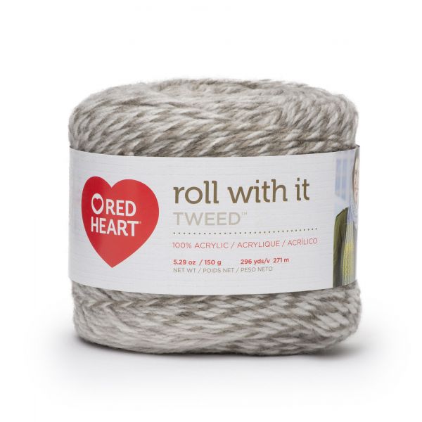 Red Heart Roll With It Tweed Yarn - Cloudy Day | OfficeSupply.com