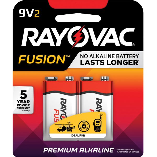 RAYA16042TFUSJ Rayovac Fusion Alkaline 9V Batteries