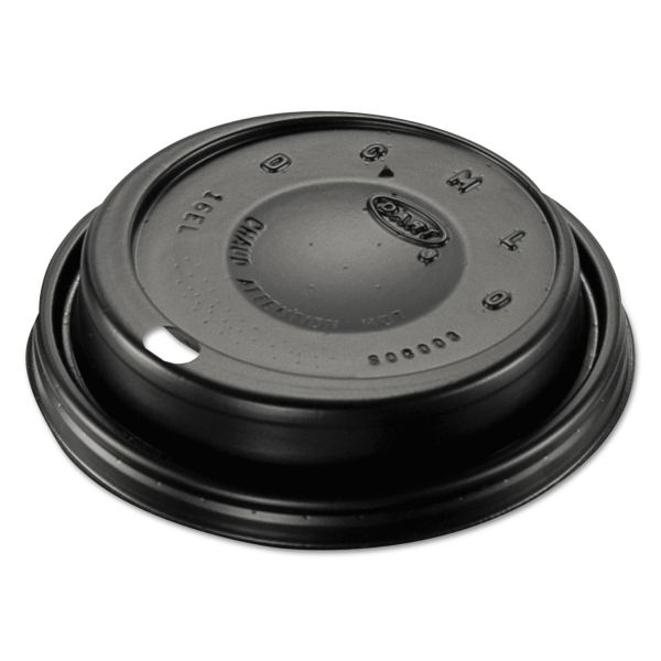 DCC16ELBLK Dart Cappuccino Dome Sipper Lids, Black, Plastic, 100/Pack, 10 Packs/Carton