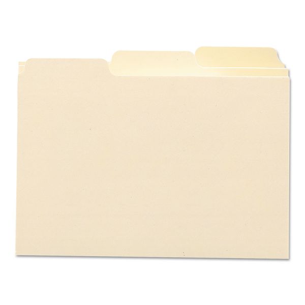 SMD55030 Smead Self-Tab Card Guides, 1/3 Tab, Manila, 5 x 3, 100/Box