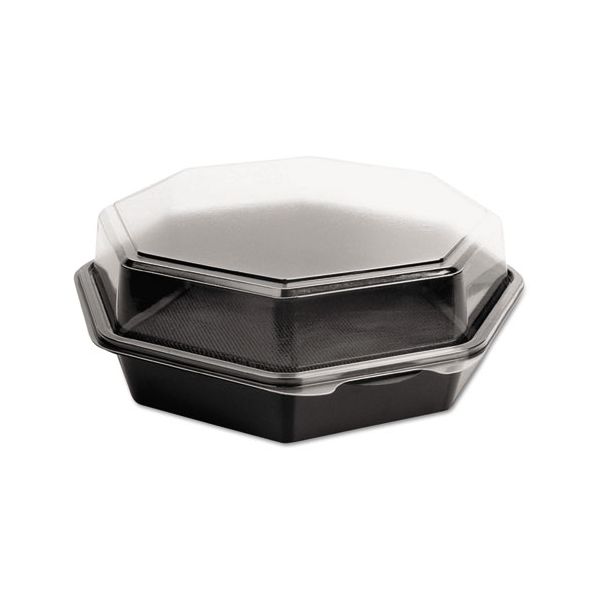SCC864056AP94 Dart OctaView CF Containers, Black/Clear, 42oz, 9.57w x 9.18d x 3.15h, 100/Carton