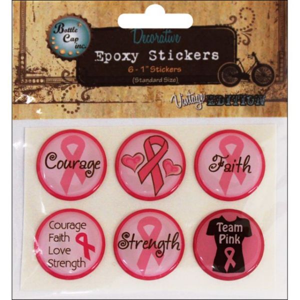 NOTM485725 Vintage Collection Epoxy Stickers 1" 6/Pkg