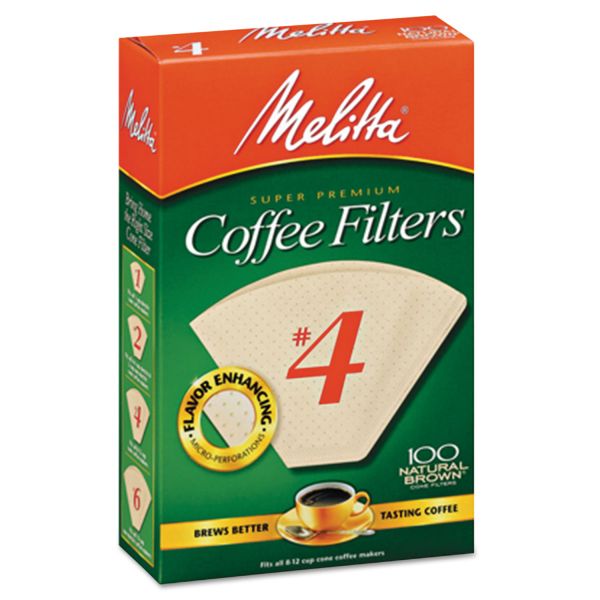 MLA624602 Melitta Coffee Filters, Natural Brown Paper, Cone Style, 8 to 12 Cups, 1200/Carton