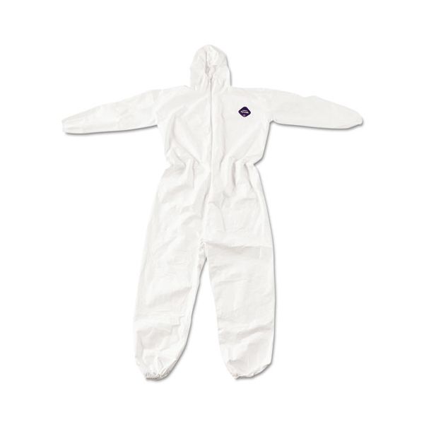 DUPTY127S4XL DuPont Tyvek Elastic-Cuff Hooded Coveralls, White, 4X-Large, 25/Carton