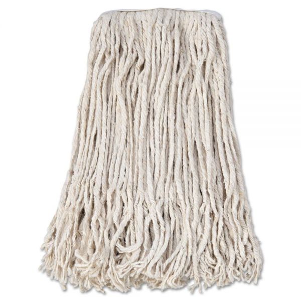 BWKCM02024S Boardwalk Banded Cotton Mop Head, #24, White, 12/Carton