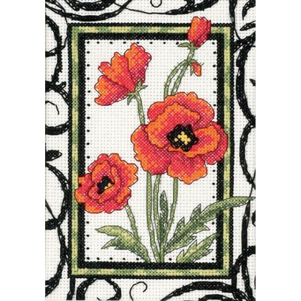 NOTM371160 Dimensions Blooming Poppies Mini Counted Cross Stitch Kit