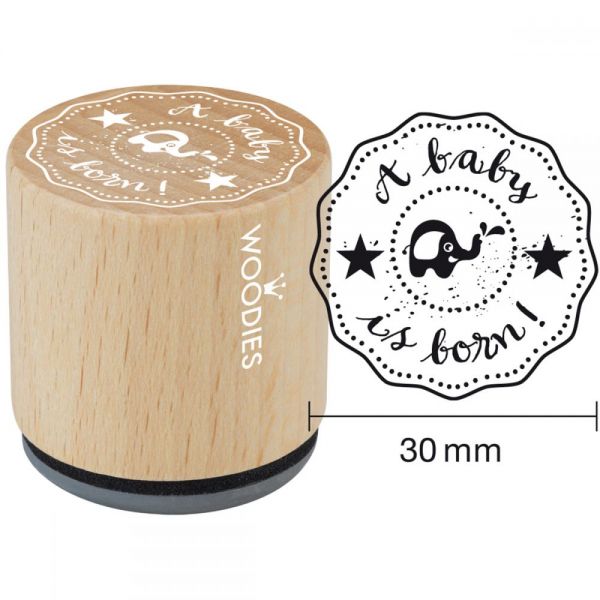 NOTM350159 Woodies Mounted Rubber Stamp 1.35"