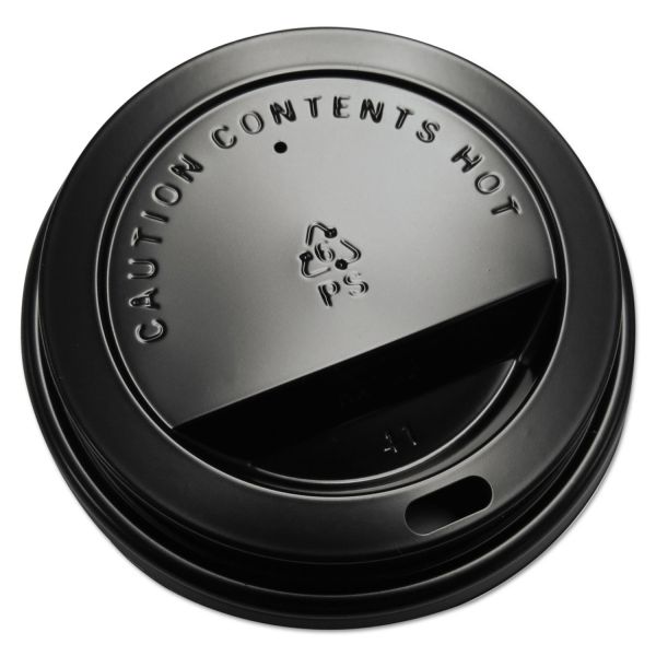 GEN1020DLID GEN Hot Cup Dome Lids, Fits 10-20oz Cups, Black, 100/Sleeve, 10 Sleeves/Carton