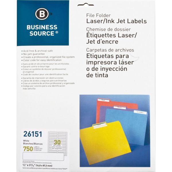 BSN26151 Business Source Permanent File Folder Labels