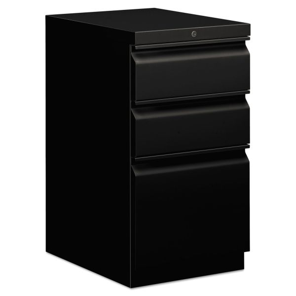 HON33720RP HON Efficiencies Mobile Pedestal File with One File/Two Box Drawers, 19-7/8d, Black