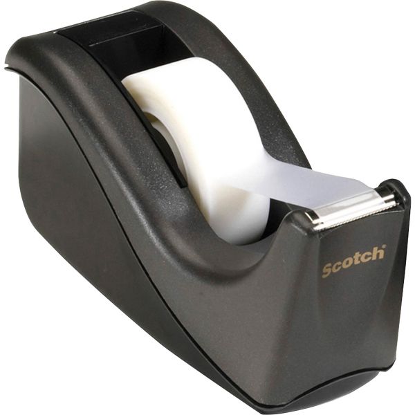 MMMC60BK Scotch Value Desktop Tape Dispenser, 1" Core, Two-Tone Black