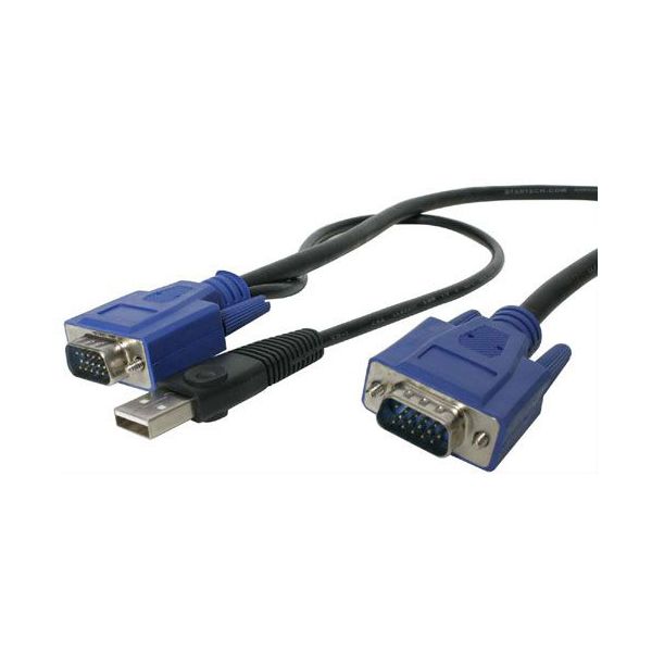 SYNX495929 StarTech.com 15 ft 2-in-1 Ultra Thin USB KVM Cable
