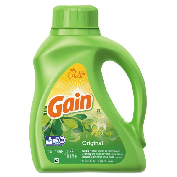PGC12784 Gain Liquid Laundry Detergent, Original, 50oz Bottle, 6/Carton