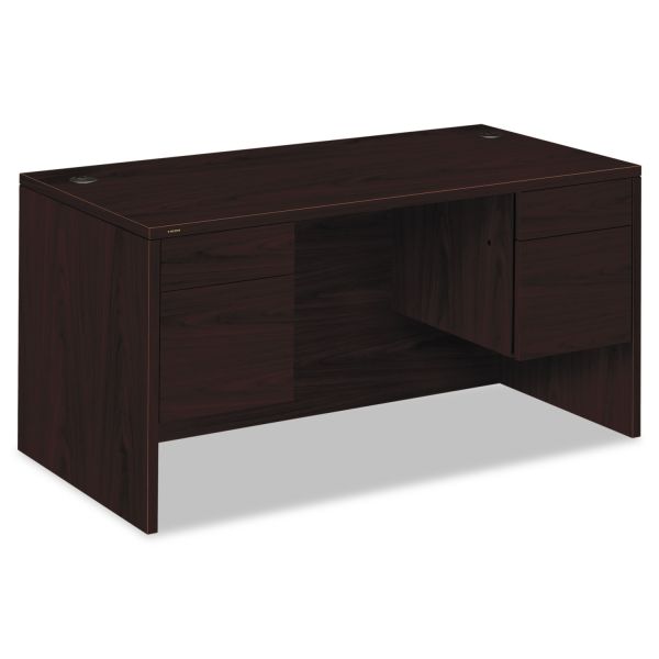 HON10573NN HON 10500 Series 3/4-Height Double Pedestal Desk, 60w x 30d x 29-1/2h, Mahogany