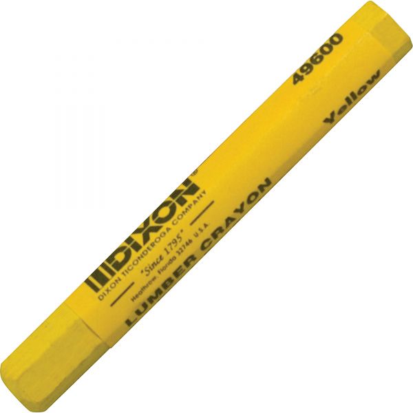 DIX49600 Dixon Lumber Crayon, Permanent, Yellow, Dozen