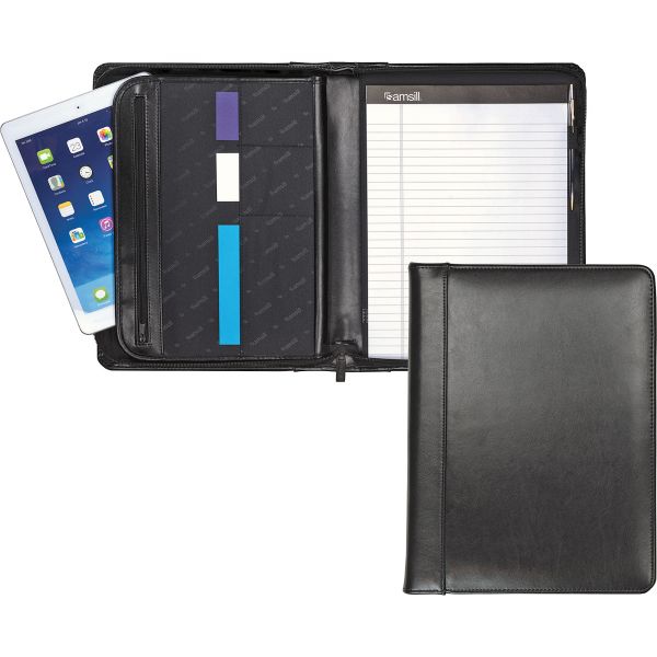 SAM70730 Samsill Regal Leather Zippered Pad Folio
