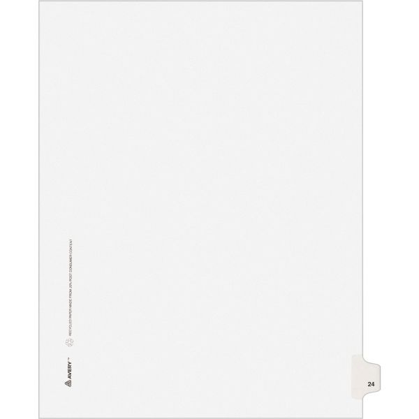 AVE01024 Avery-Style Legal Exhibit Side Tab Divider, Title: 24, Letter, White, 25/Pack