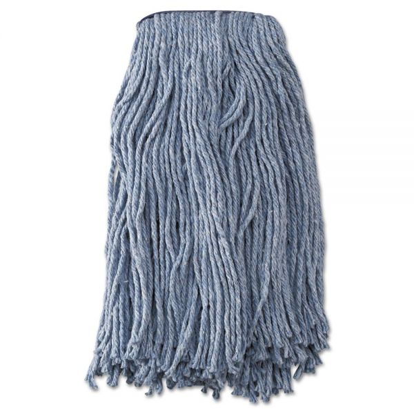BWK2020B Boardwalk Mop Head, Standard Head, Cotton/Synthetic Fiber, Cut-End, #20, Blue, 12/Carton