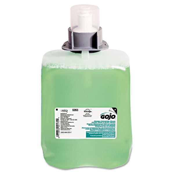 GOJ526302 GOJO Green Certified Foam Hair & Body Wash, Cucumber Melon, 2000mL Refill, 2/Carton