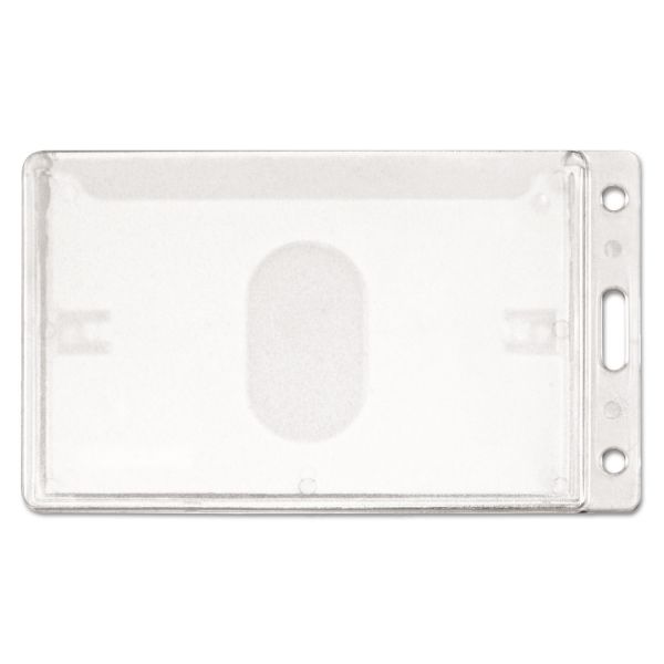 AVT76076 Advantus Frosted Rigid Badge Holder, 2 1/8 x 3 3/8, Clear, Vertical, 25/BX