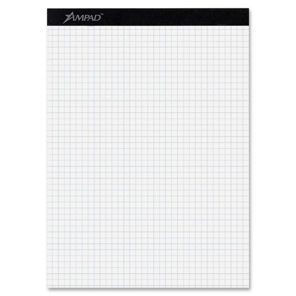 TOP20210 Ampad Quadrille Double Sheets Pad, 8 1/2 x 11 3/4, White, 100 Sheets