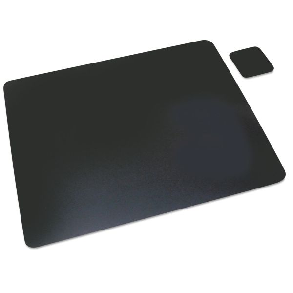 AOP1924LE Artistic Leather Desk Pad w/Coaster, 19 x 24, Black
