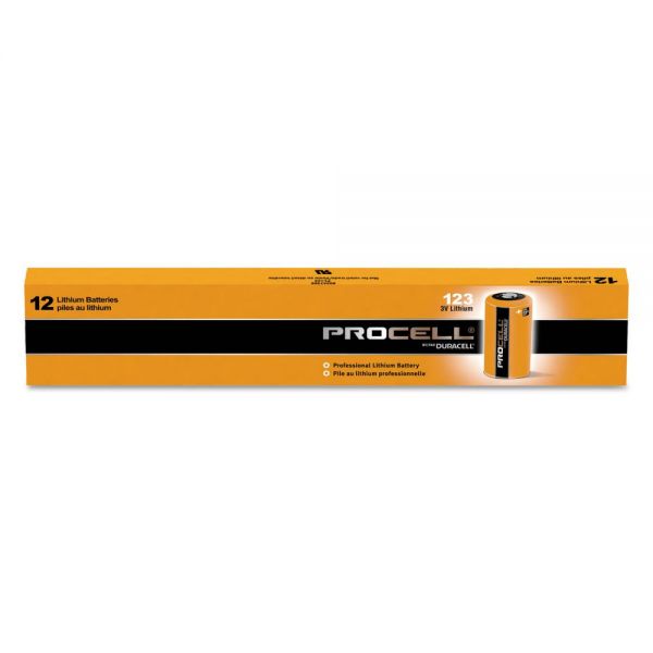 DURPL123BDK Duracell Procell Lithium Batteries, CR123, For Camera, 3V, 12/Box